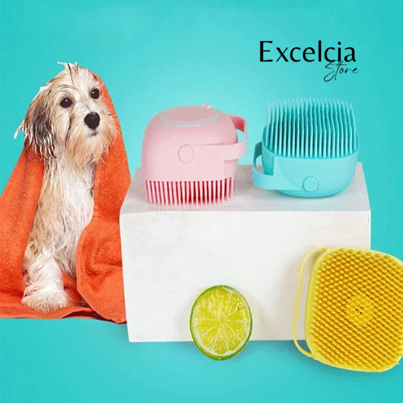 Cepillo Dispensador para Baño de Mascotas