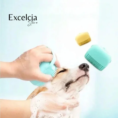 Cepillo Dispensador para Baño de Mascotas