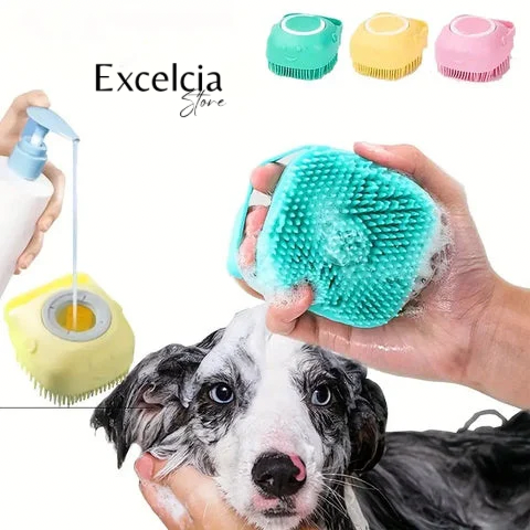 Cepillo Dispensador para Baño de Mascotas