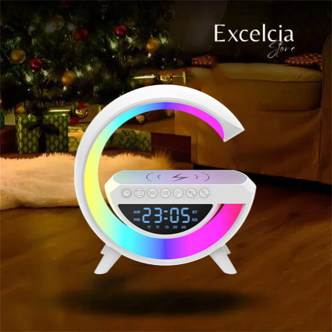 Lampara Led Inteligente Cargador Inalámbrico, Reloj, Parlante