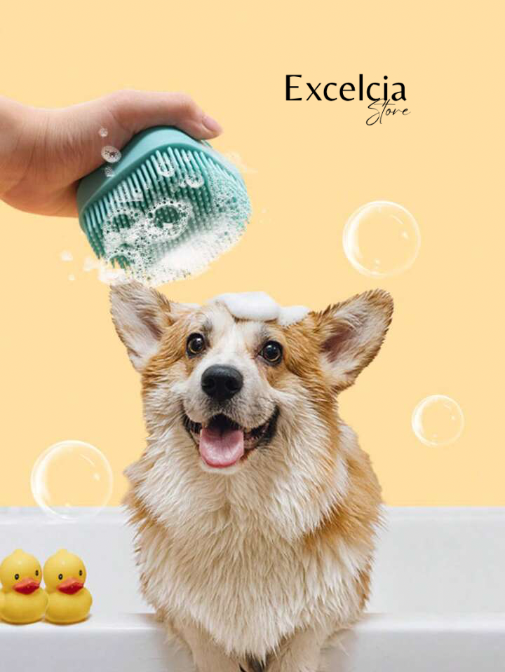 Cepillo Dispensador para Baño de Mascotas