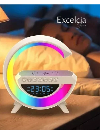 Lampara Led Inteligente Cargador Inalámbrico, Reloj, Parlante